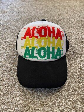 ALOHA Trucker Hat Surfware Hawaiion Classics One Size Fit All Snapback Closure